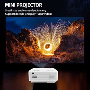 5G WiFi Bluetooth Projector Portable Video-Projector with 6000 Lumens 50000 Hours 1080P with TV Stick Smartphone HDMI USB AV, for Home Cinema & Outdoor Movies