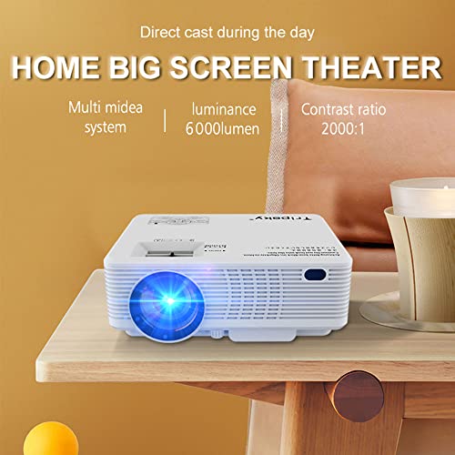 5G WiFi Bluetooth Projector Portable Video-Projector with 6000 Lumens 50000 Hours 1080P with TV Stick Smartphone HDMI USB AV, for Home Cinema & Outdoor Movies