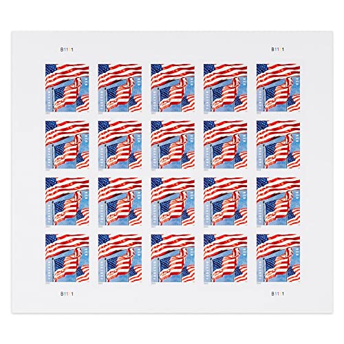 100 Count of 2022 U.S. Flag Forever Stamps (5 Sheets of 20)