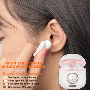 ICARER FAMILY Wireless Earbuds, Cute Bluetooth Headphone with Charging Case,Bluetooth 5.1 Noise Cancelling,Typ-C Charging,Built-in Mic,HD Call,for Boys and Girls