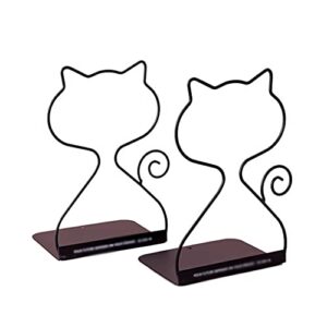 book ends for shelves bookends cat-shaped bookend bookshelf student desktop non-slip bookend holds heavy books thick book book ends office book stand (color : black)