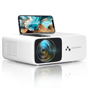 projector native 1080p outdoor wifi 5g 60hz, asakuki game and movie proyector 350 ansi lumen, home theater mini video projector compatible with android/iphone/tv stick/pc/ps5