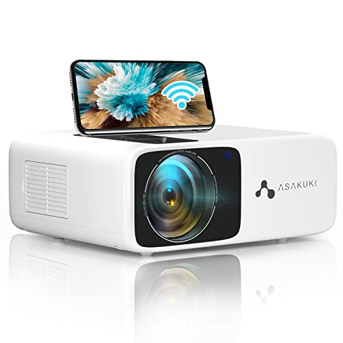 Projector Native 1080P Outdoor WiFi 5G 60Hz, ASAKUKI Game and Movie Proyector 350 ANSI Lumen, Home Theater Mini Video Projector Compatible with Android/iPhone/TV Stick/PC/PS5