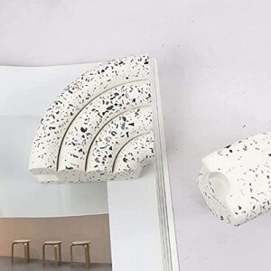 WYOERN Fan-Shaped Terrazzo Bookends Handmade Book Ends Supports for Shelves Heavy Duty Books End Office Book Stopper