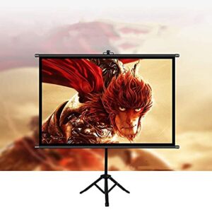 fmoge projector screen collapsible projection screen with stand – 16:9 hd anti-crease outdoor/indoor movies screen portable projector screen (color : black, size : 50inch)