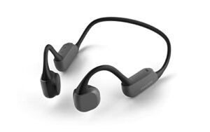 philips go a6606 open-ear bone conduction bluetooth headphones with lightweight neckband, waterproof, black