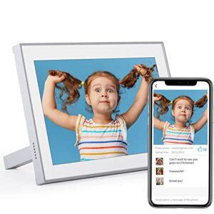 cozyla digital picture frame built-in alexa, free unlimited cloud storage, auto-rotate hd touchscreen, multiple users upload anywhere, share photos&videos via email/app/social media etc.