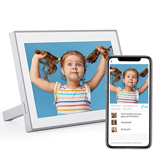 Cozyla Digital Picture Frame Built-in Alexa, Free Unlimited Cloud Storage, Auto-Rotate HD Touchscreen, Multiple Users Upload Anywhere, Share Photos&Videos via Email/APP/Social Media etc.