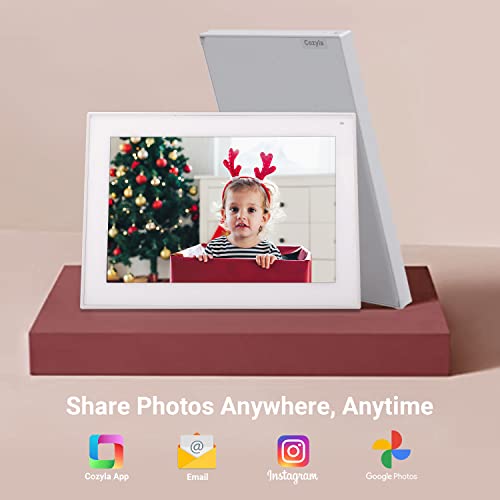 Cozyla Digital Picture Frame Built-in Alexa, Free Unlimited Cloud Storage, Auto-Rotate HD Touchscreen, Multiple Users Upload Anywhere, Share Photos&Videos via Email/APP/Social Media etc.