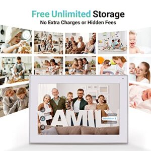 Cozyla Digital Picture Frame Built-in Alexa, Free Unlimited Cloud Storage, Auto-Rotate HD Touchscreen, Multiple Users Upload Anywhere, Share Photos&Videos via Email/APP/Social Media etc.