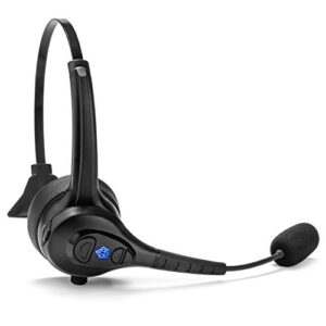 Blue Tiger Advantage Plus Wireless Bluetooth Headset - Professional Trucker and Office Headset with Microphone - Durable, Noise Cancelling, Clear Sound, Long Battery Life, No Wires - 36 Hour Talk Time