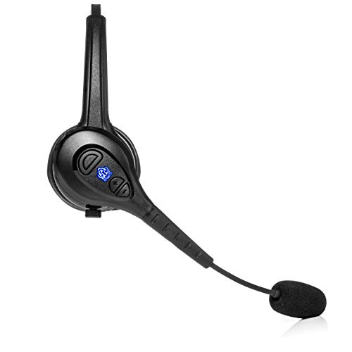 Blue Tiger Advantage Plus Wireless Bluetooth Headset - Professional Trucker and Office Headset with Microphone - Durable, Noise Cancelling, Clear Sound, Long Battery Life, No Wires - 36 Hour Talk Time