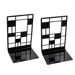 wonzonewd file sorters 2 pcs/pack metal bookends creative hollow-out book stands creative gift non-slip bookends book supports