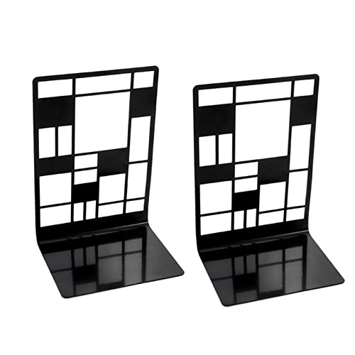 Wonzonewd File Sorters 2 Pcs/Pack Metal Bookends Creative Hollow-Out Book Stands Creative Gift Non-Slip Bookends Book Supports