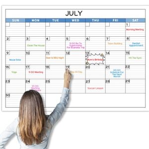 large dry erase calendar – dry erase calendar for wall, undated monthly wall calendar laminated, 27.8″x 40″, blank reusable calendar planner with ample daily boxes, notes for home, office, classroom