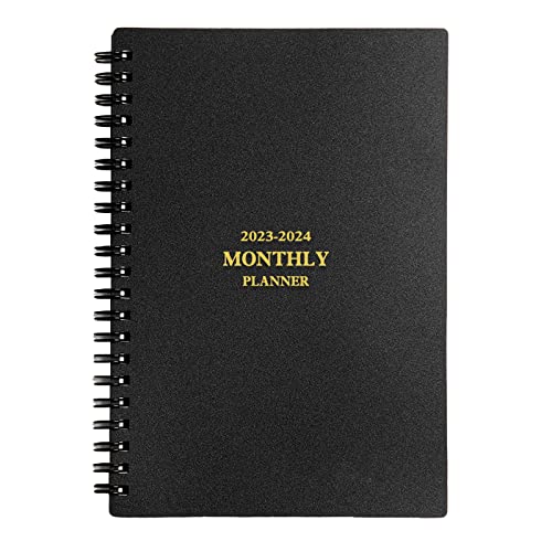 UtyTrees Calendar 2023 Planner - January 2023 - June 2024 Calendar Planner, 7.6" x 10.2", A4 2023 Calendar Planner, 18 Month Planner, with Double-Sided Storage Pocket, Premium Thick Paper, Black