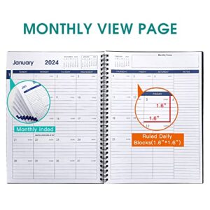 UtyTrees Calendar 2023 Planner - January 2023 - June 2024 Calendar Planner, 7.6" x 10.2", A4 2023 Calendar Planner, 18 Month Planner, with Double-Sided Storage Pocket, Premium Thick Paper, Black