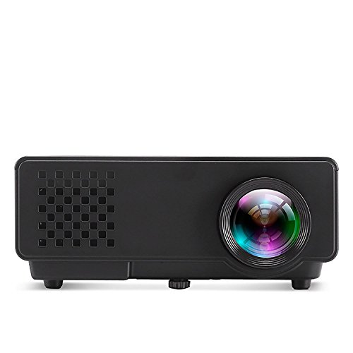 GAOHAILONG Mini Projector Portable Multimedia 1000 Lumens Home Theater Movies Parties 1080P HD and HDMI USB VGA AV ATV Input led, Black