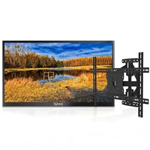 sylvox 43″ outdoor tv with tv wall mount, 4k weatherproof outdoor tv ip55 waterproof (deck series)