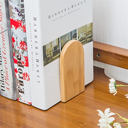 Wonzonewd File Sorters Bamboo Desktop Organizer Office Home Bookends Book Ends Stand Holder Shelf Bookrack