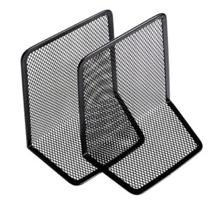 szyawsd file sorters 1 pair metal mesh bookend, non-skid book stand supports, desktop rack shelf holder book stopper for books/movies/cds/video games