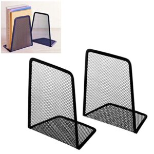 SZYAWsd File Sorters 1 Pair Metal Mesh Bookend, Non-Skid Book Stand Supports, Desktop Rack Shelf Holder Book Stopper for Books/Movies/CDs/Video Games