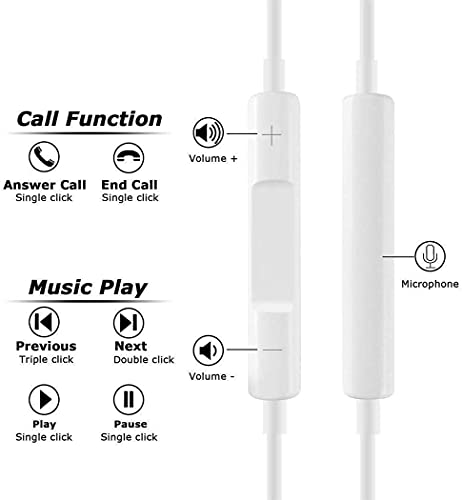 Earphones Wired Headphones for iPhone 7/8/8 Plus/X/XS/XR/XS Max,Thang Noiselsolating Headphone Stere Earphones Compatible with iPhone 14/13/13 Pro Max/ 12/11/11Pro/iPad