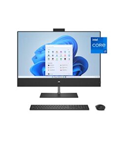 hp pavilion 32 all-in-one desktop pc, 12th gen intel core i7-12700t, 16 gb ram, 1 tb ssd, quad hd ips display, windows 11 home, 4k graphics, wireless mouse and keyboard, slim design (32-b0050, 2022)