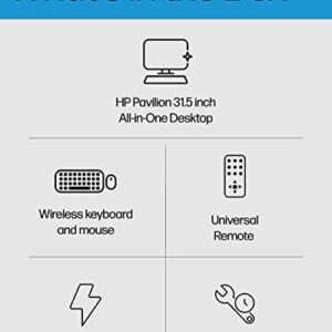 HP Pavilion 32 All-in-One Desktop PC, 12th Gen Intel Core i7-12700T, 16 GB RAM, 1 TB SSD, Quad HD IPS Display, Windows 11 Home, 4K Graphics, Wireless Mouse and Keyboard, Slim Design (32-b0050, 2022)