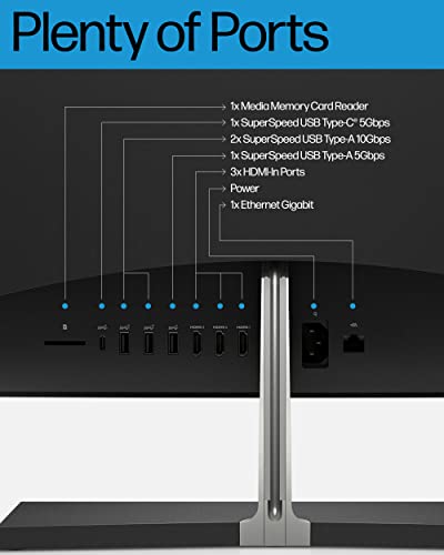 HP Pavilion 32 All-in-One Desktop PC, 12th Gen Intel Core i7-12700T, 16 GB RAM, 1 TB SSD, Quad HD IPS Display, Windows 11 Home, 4K Graphics, Wireless Mouse and Keyboard, Slim Design (32-b0050, 2022)