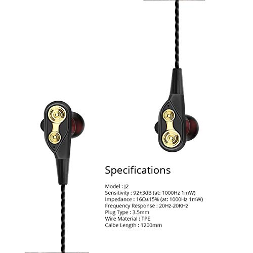 Tecno Wired Earbuds with Microphone for Computer, Earphones Wired with Mic Volume Control，Powerful Bass, High Fidelity, Earphones Compatible with iPhone with 3.5mm-J2