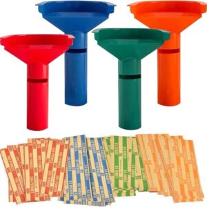 Nadex Easy Wrap Coin Tube Set with 40 Wrappers Included - Funnel Shaped Coin for Pennies, Nickles, Dimes, and Quarters - Four Color-Coded Tubes