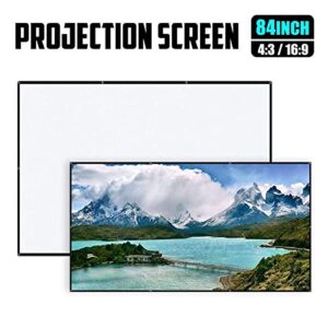 FMOGE 16:9 Projector Simple Curtain Anti-Light Screen 84 Inches Home Outdoor Office Portable 3D HD Projector Screen