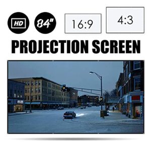 FMOGE 16:9 Projector Simple Curtain Anti-Light Screen 84 Inches Home Outdoor Office Portable 3D HD Projector Screen