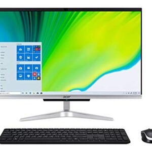 Acer Aspire C24-963-UA91 AIO Desktop, 23.8" Full HD Display, 10th Gen Intel Core i3-1005G1, 8GB DDR4, 512GB NVMe M.2 SSD, 802.11ac Wi-Fi 5, Wireless Keyboard and Mouse, Windows 10 Home