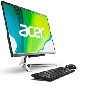 Acer Aspire C24-963-UA91 AIO Desktop, 23.8" Full HD Display, 10th Gen Intel Core i3-1005G1, 8GB DDR4, 512GB NVMe M.2 SSD, 802.11ac Wi-Fi 5, Wireless Keyboard and Mouse, Windows 10 Home