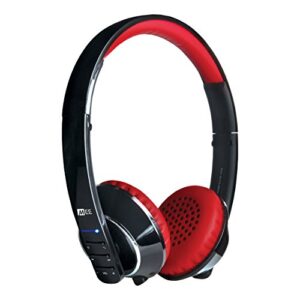 mee audio runaway 4.0 bluetooth stereo wireless + wired headphones with microphone (black/red)