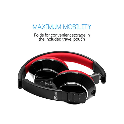 MEE audio Runaway 4.0 Bluetooth Stereo Wireless + Wired Headphones with Microphone (Black/Red)