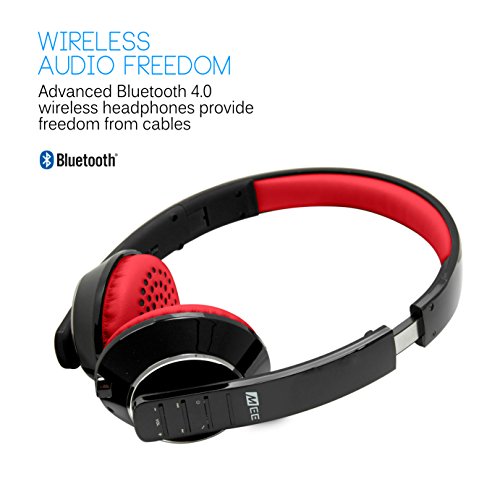 MEE audio Runaway 4.0 Bluetooth Stereo Wireless + Wired Headphones with Microphone (Black/Red)