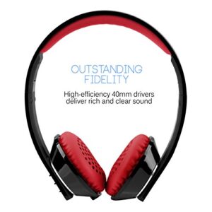 MEE audio Runaway 4.0 Bluetooth Stereo Wireless + Wired Headphones with Microphone (Black/Red)