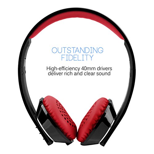 MEE audio Runaway 4.0 Bluetooth Stereo Wireless + Wired Headphones with Microphone (Black/Red)