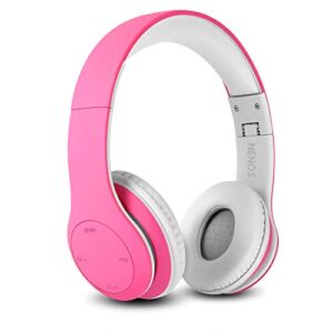nenos bluetooth kids headphones wireless kids headphones 93db limited volume wireless headphones for kids (pink)