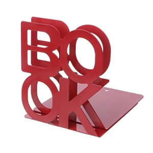 szyawsd file sorters alphabet shaped metal bookends iron support holder desk stands for books (color : red)