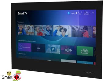 AVEL Waterproof TV for Bathroom/Shower/Kitchen/Living Room Android Smart TV (Black Frame, 43'')