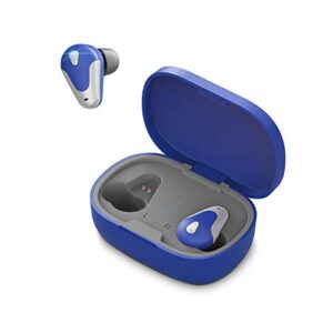 helix true wireless earbuds, bluetooth 5.0 headphones, hd audio with unrivaled bass, securelock fit, auto-pairing, hands free calling, blue