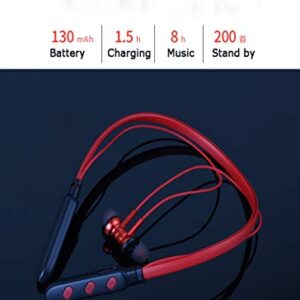 QT S Bluetooth Neckband Headphones, HD Sound V5.0 Wireless Neckband Headset Stereo Noise Cancelling Sweat/Waterproof Sports Earphones for Gym Workout Travel Business Earbuds Music & Playtime 10 Hours