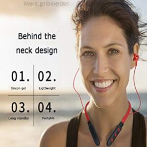 QT S Bluetooth Neckband Headphones, HD Sound V5.0 Wireless Neckband Headset Stereo Noise Cancelling Sweat/Waterproof Sports Earphones for Gym Workout Travel Business Earbuds Music & Playtime 10 Hours