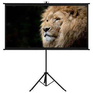 tidyard projection screen with tripod stand 108 inch indoor outdoor 16:9 portable 160 degree projector screen for classroom, home theatre movies, public display