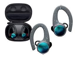 plantronics backbeat fit 3100 true wireless earbuds, sweatproof and waterproof in ear workout headphones, grey (renewed)