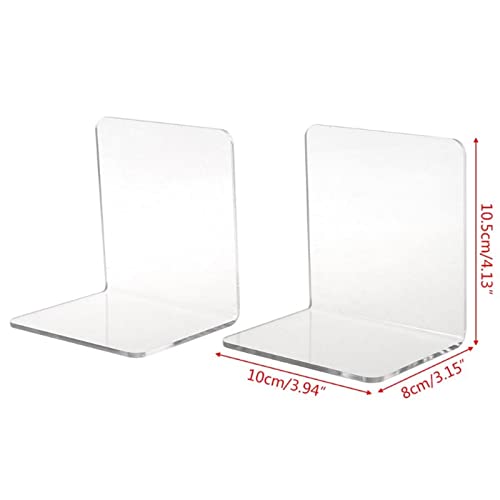 SZYAWsd File Sorters 2Pcs L-Shaped Clear Acrylic Bookends Desk Organizer Desktop Shelf Book Holder School Stationery Office Accessories Decoration